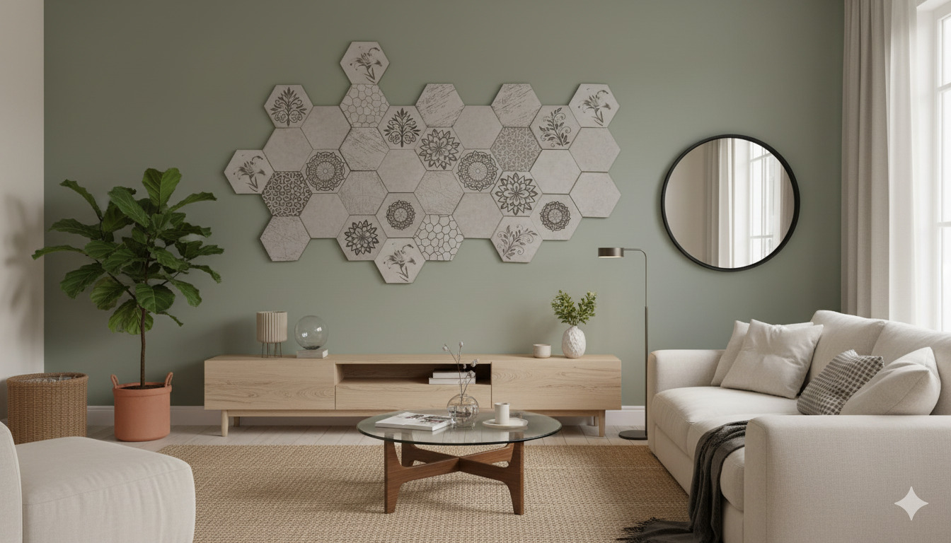 Painel Hexa 148 em uma sala de reuniões