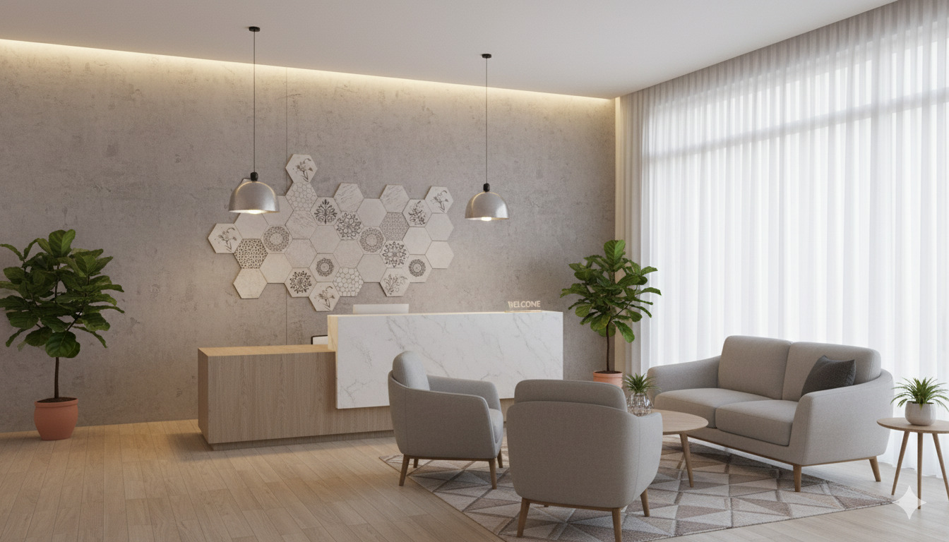 Painel Hexa 148 em uma sala de estar